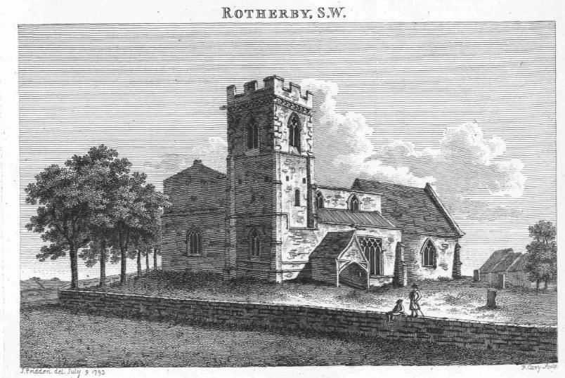 Rotherby Church were William was a churchwarden